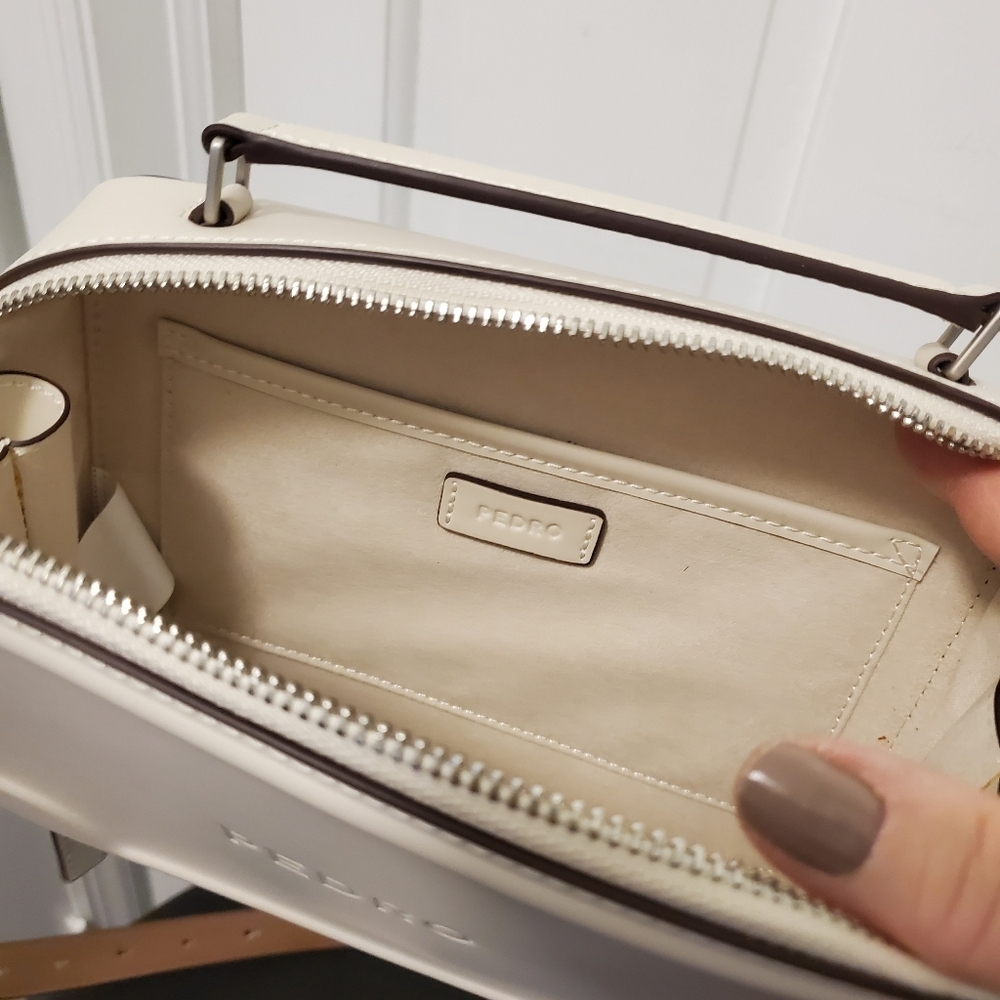 EC PEDRO IVORY WHITE CROSSBODY BAG, SLEEK, STYLISH, MODERN - Picture 5 of 13